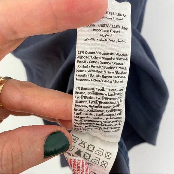 Jack & Jones Tshirt Mens Size Large Navy Blue Gray Short Sleeve Crewneck Soft - Picture 7 of 8